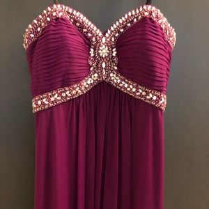 Strapless magenta gown